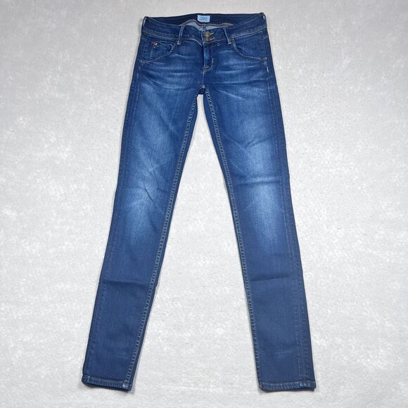 Hudson Collin Flap Skinny Jean Dark Blue Denim Stretch Womens 26 $189 Made USA - Picture 1 of 16